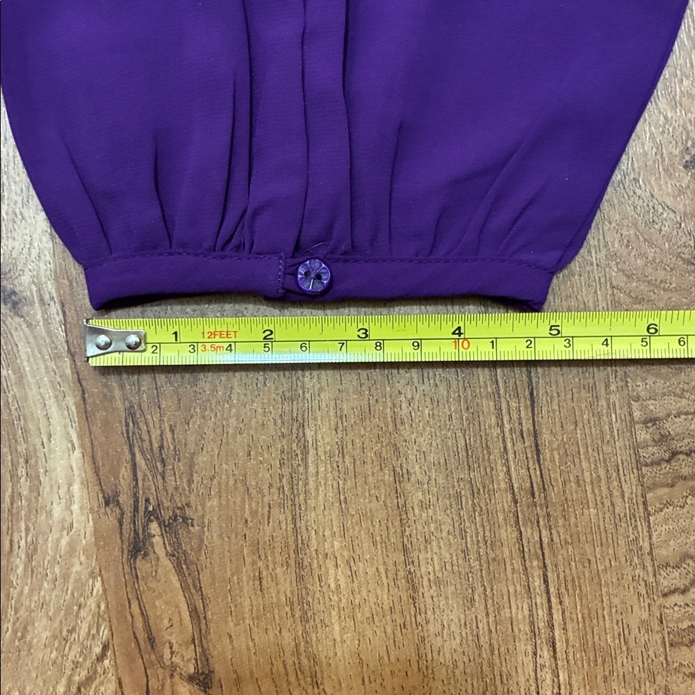 Roaman's Deep Purple Embroidered Blouse NWOT but extra button still attached. - Picture 11 of 12